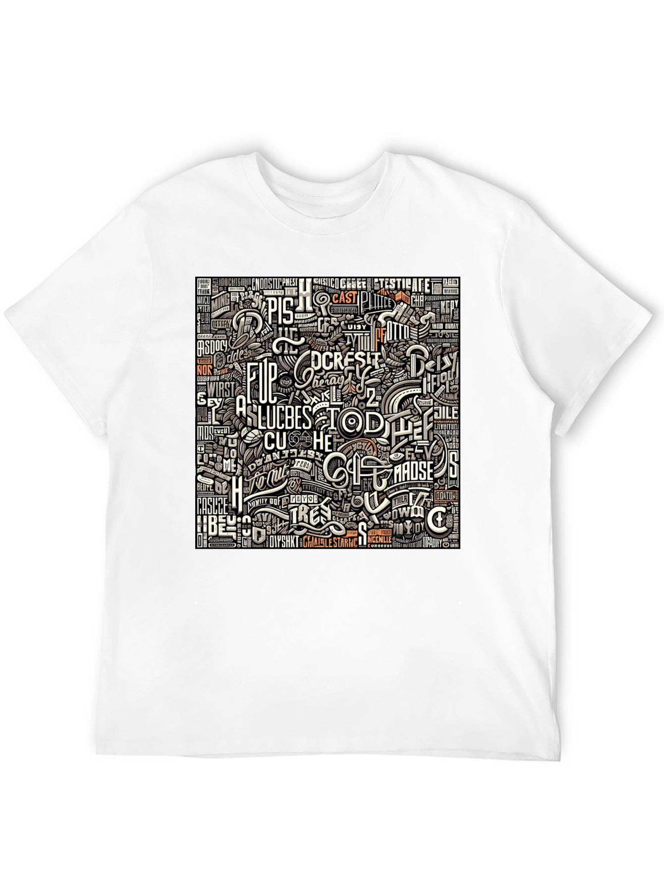 Abstract Typography Graphic Print T-Shirt