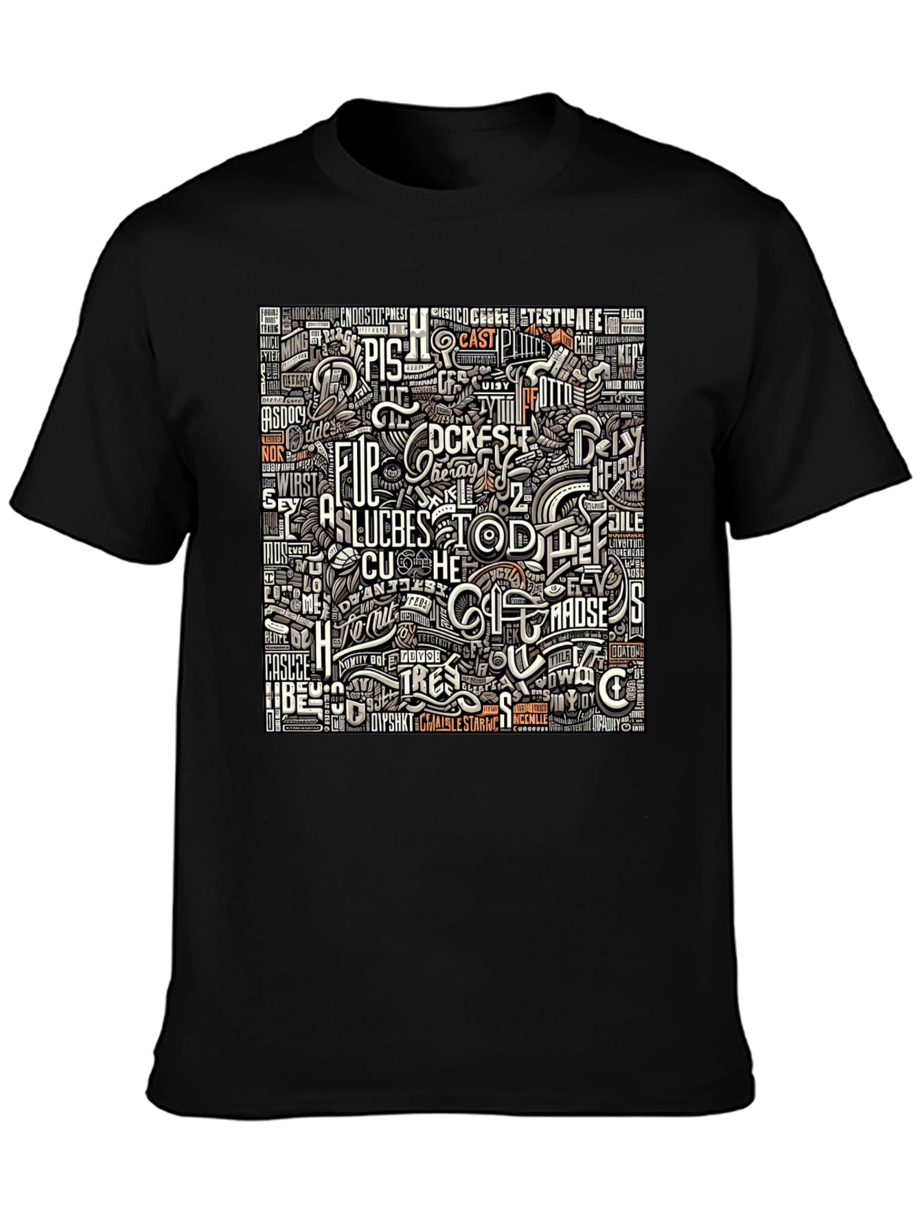 Abstract Typography Graphic Print T-Shirt