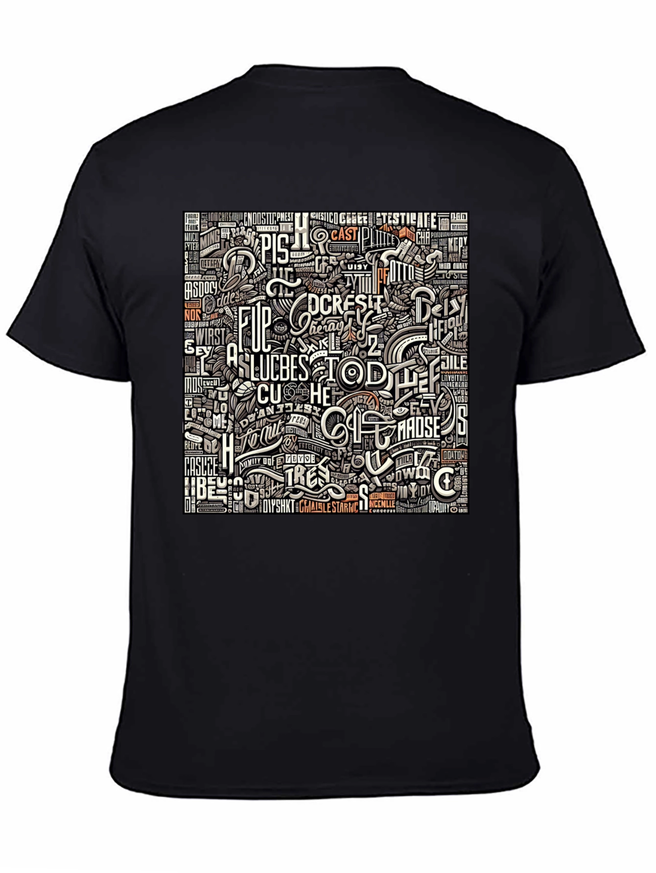 Abstract Typography Graphic Print T-Shirt