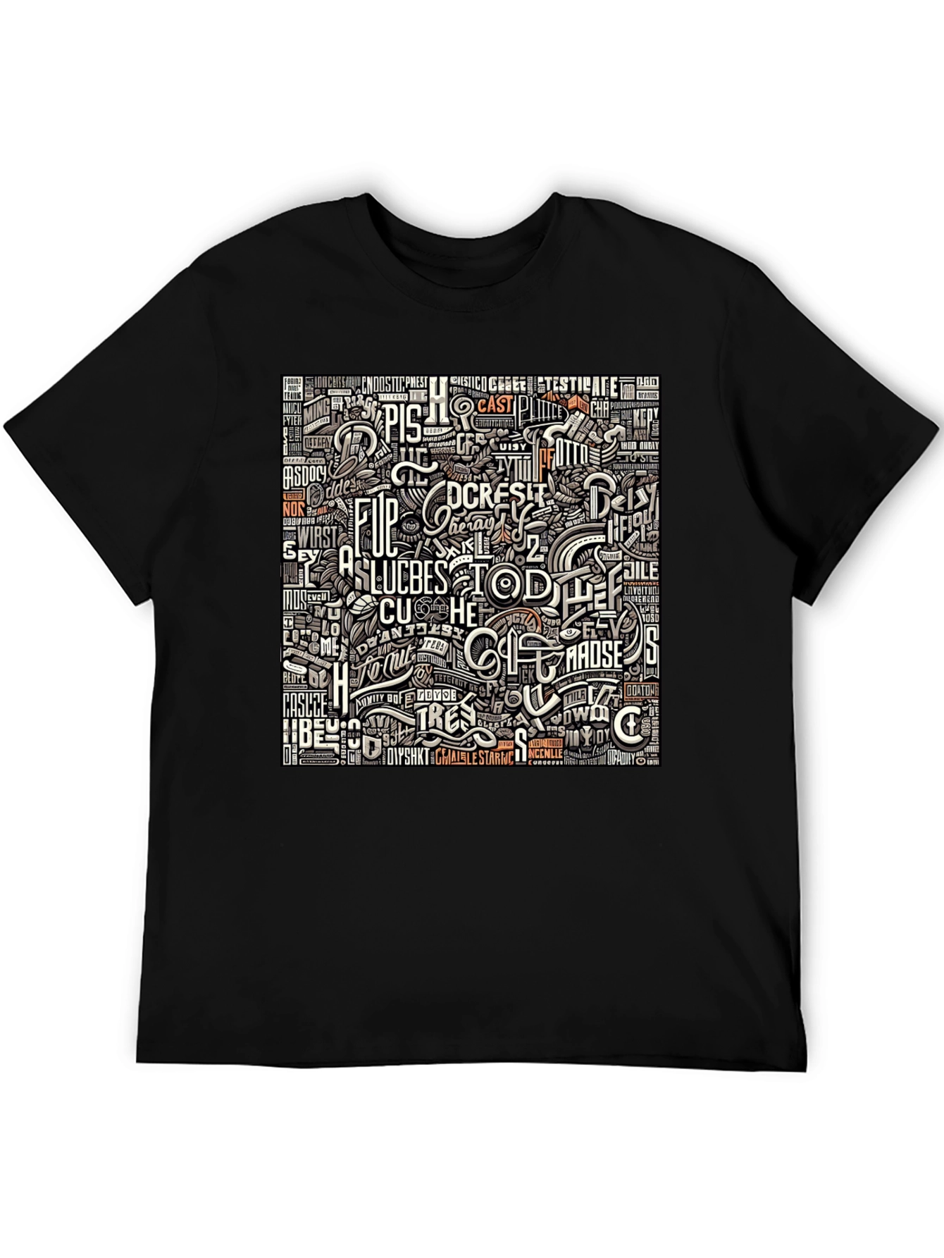 Abstract Typography Graphic Print T-Shirt