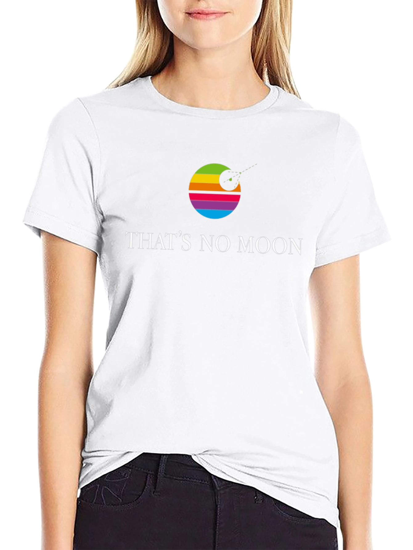 Thats No Moon Star Wars Rainbow Graphic T-Shirt