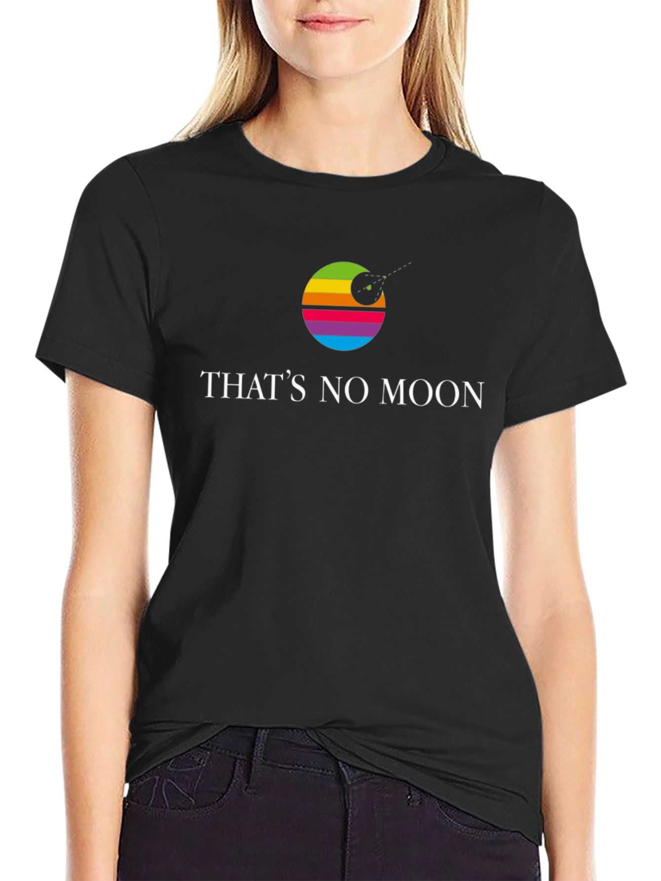 Thats No Moon Star Wars Rainbow Graphic T-Shirt