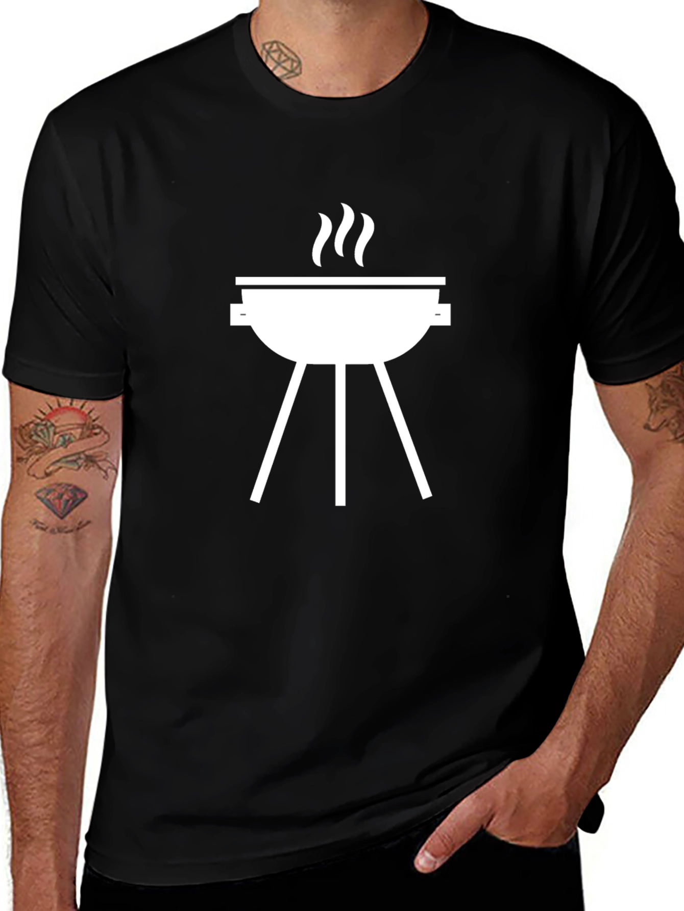 BBQ Grill T-Shirt - Black Graphic Tee