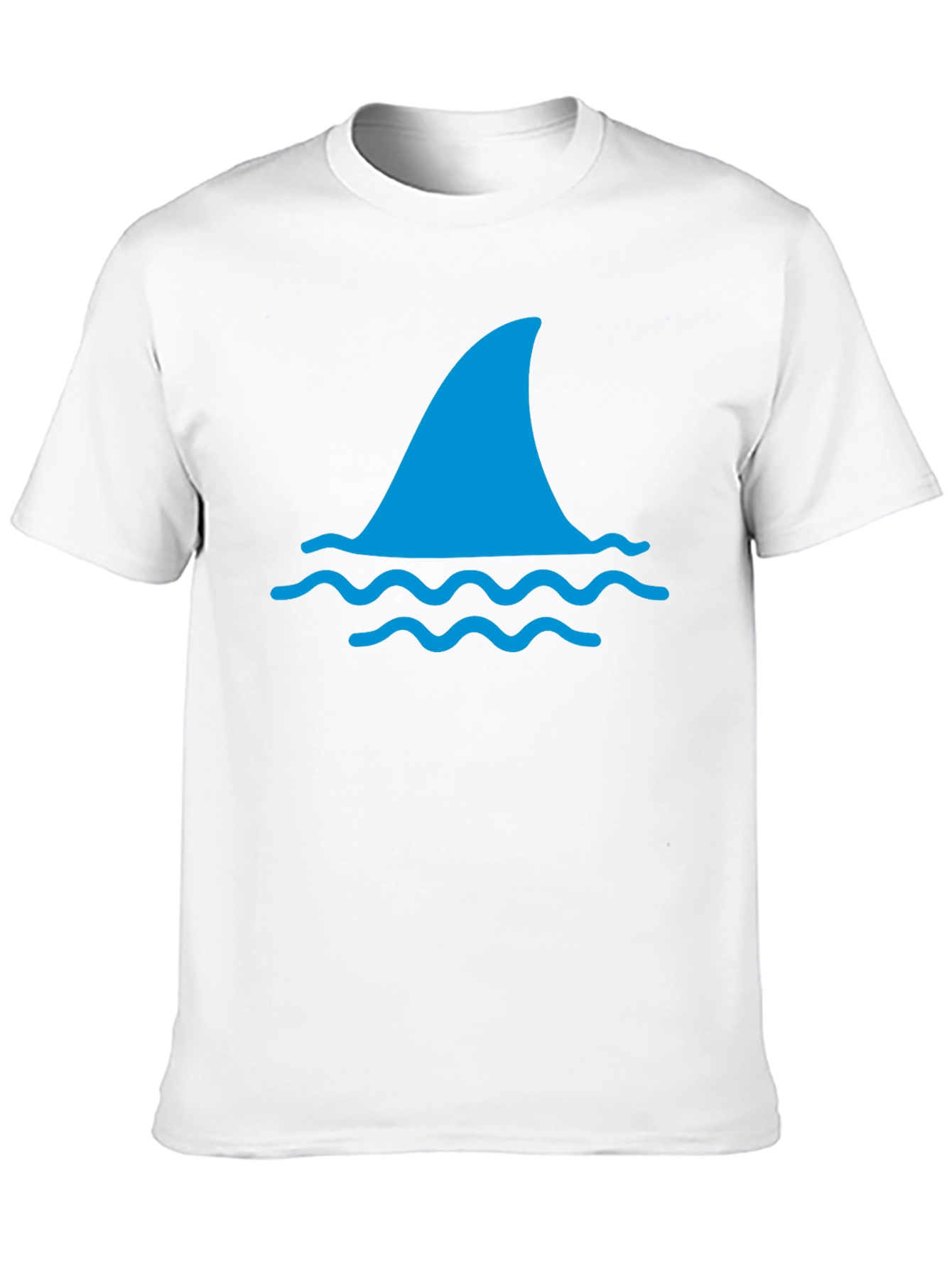 Shark Fin Graphic Tee - Black Cotton T-Shirt