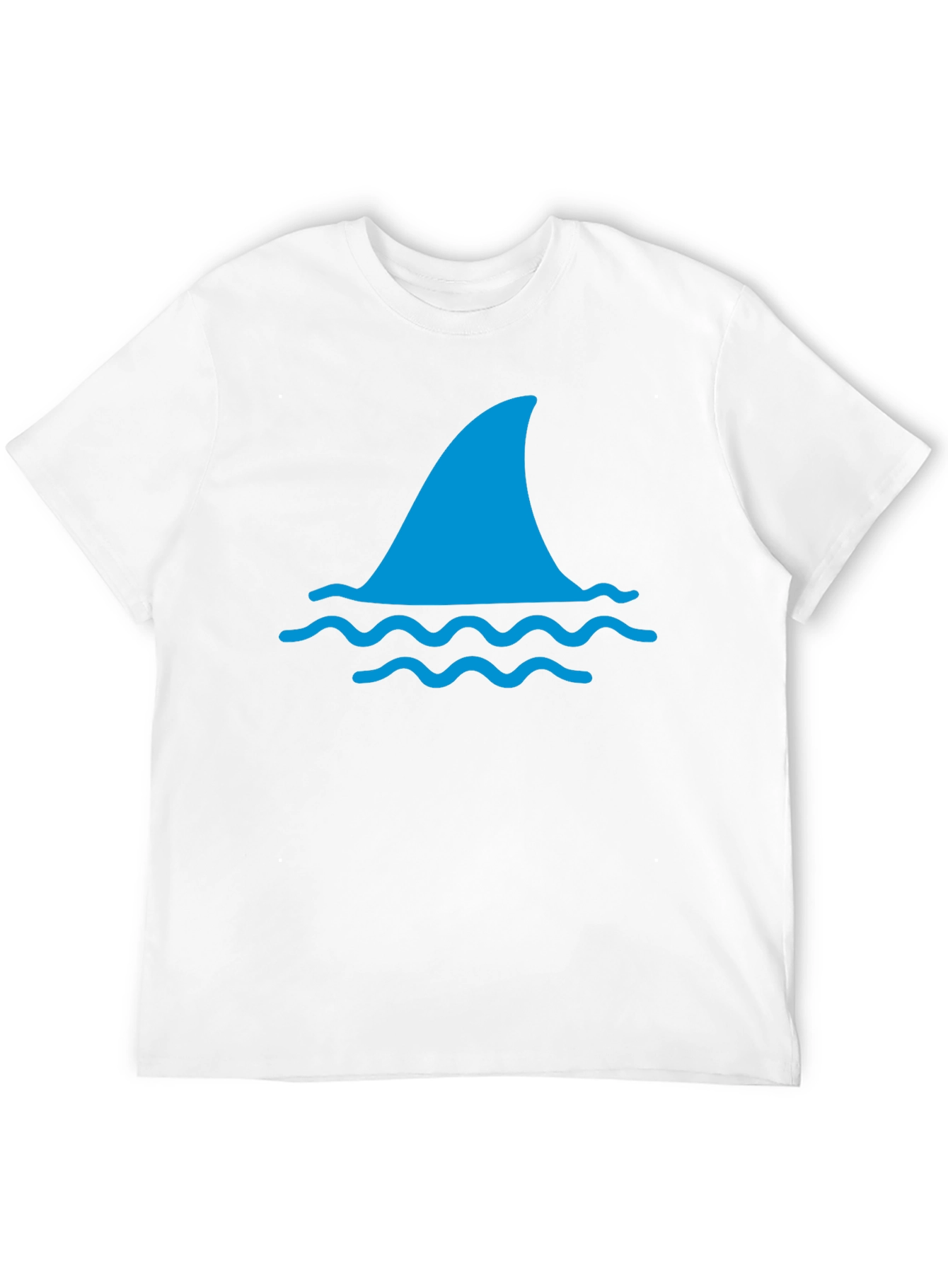 Shark Fin Graphic Tee - Black Cotton T-Shirt