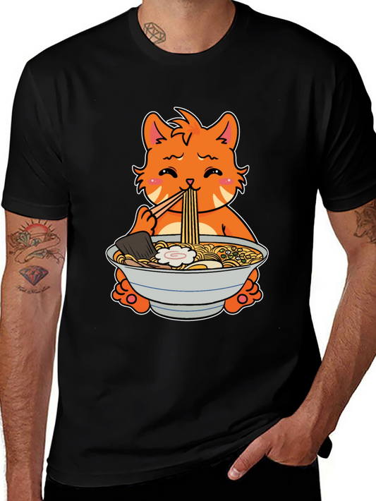 Ramen Cat T-Shirt - Cute Anime Style