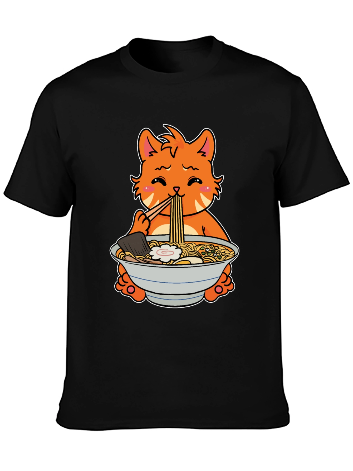 Ramen Cat T-Shirt - Cute Anime Style