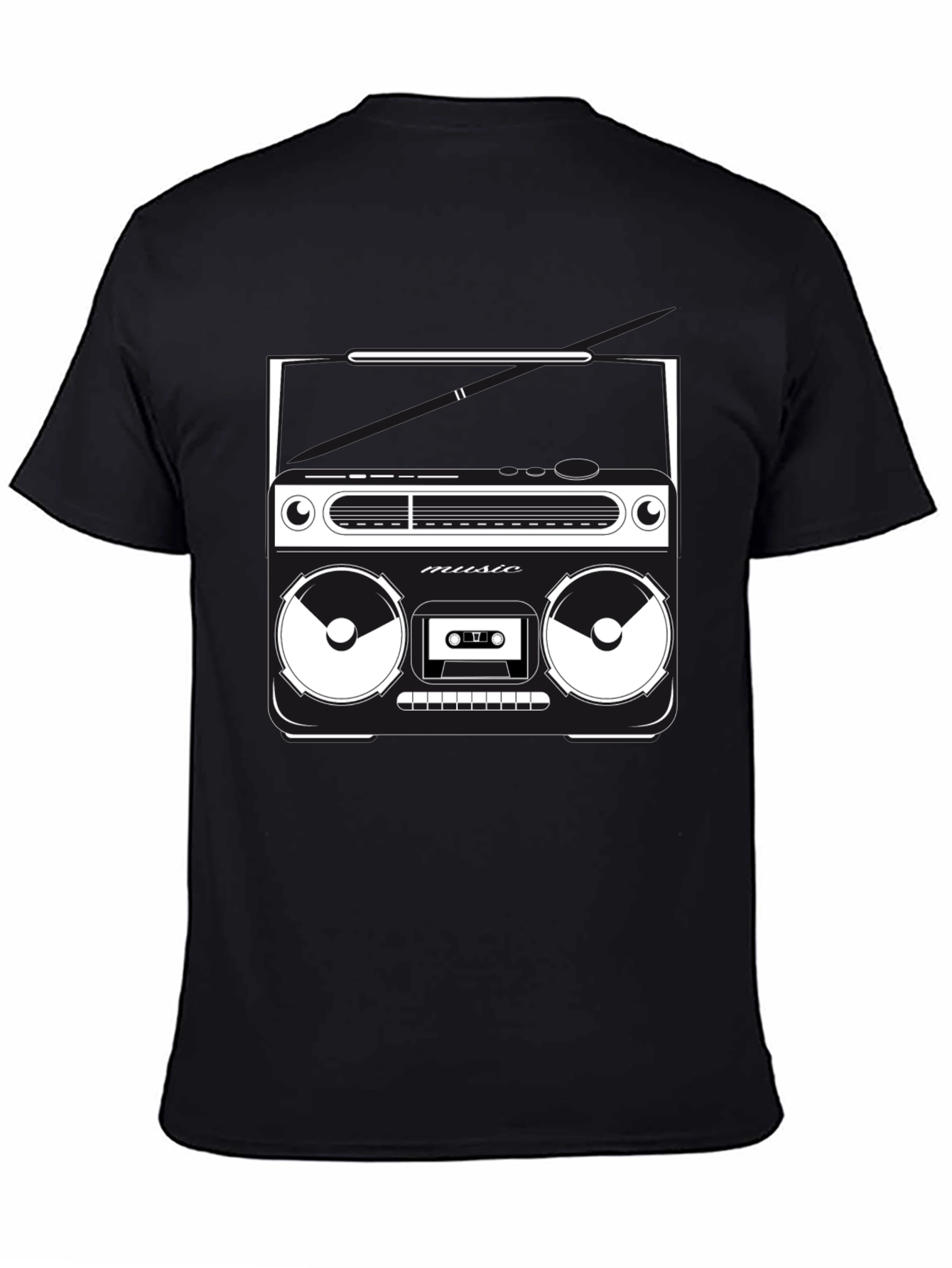 Retro Boombox Graphic T-Shirt - Classic Music Style