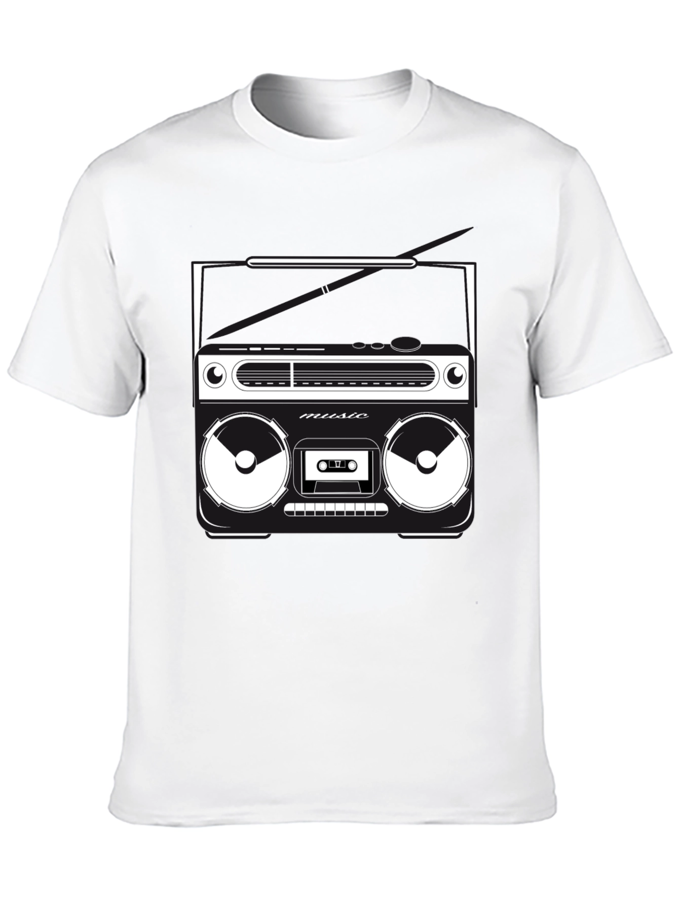 Retro Boombox Graphic T-Shirt - Classic Music Style