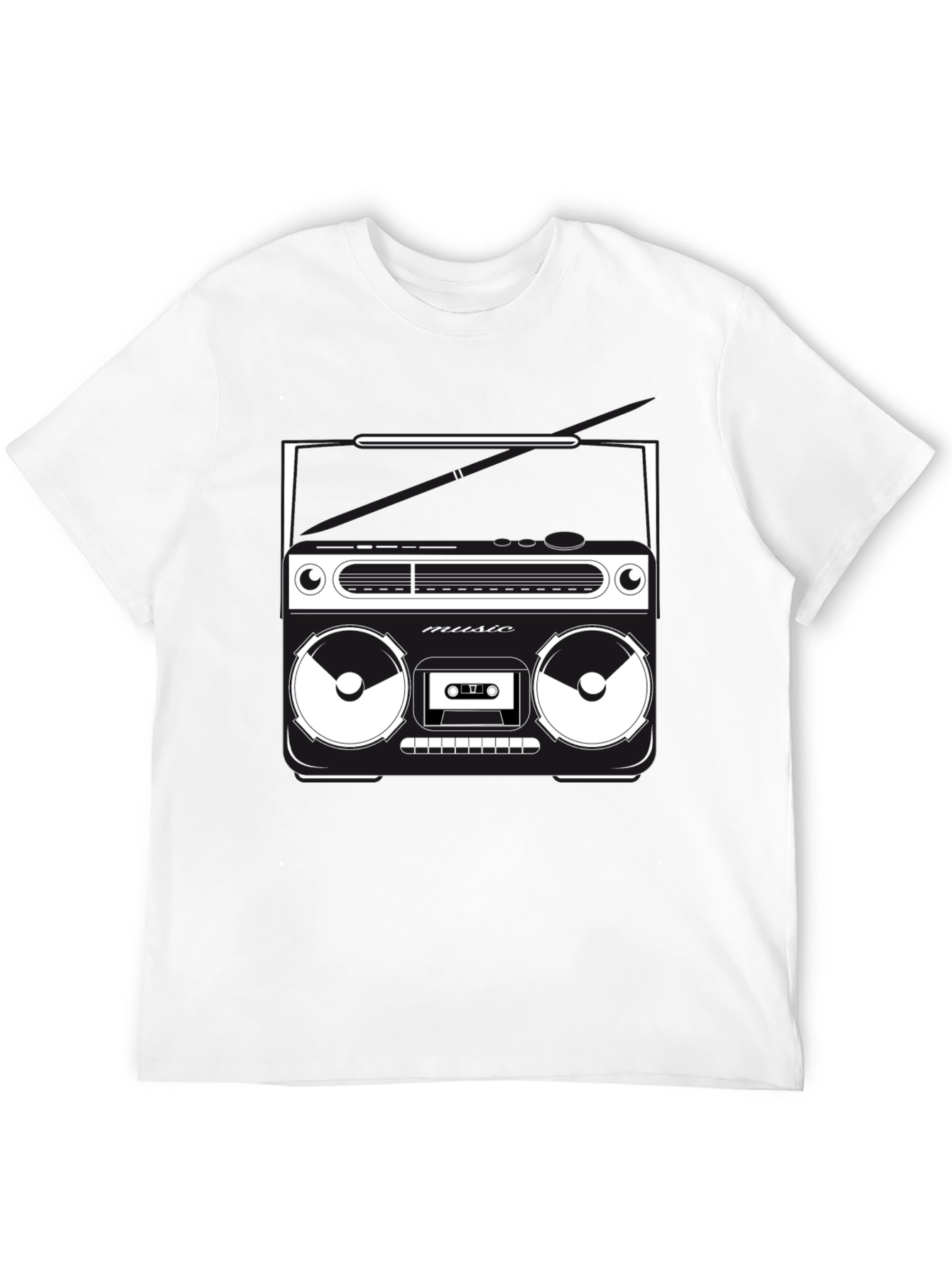Retro Boombox Graphic T-Shirt - Classic Music Style
