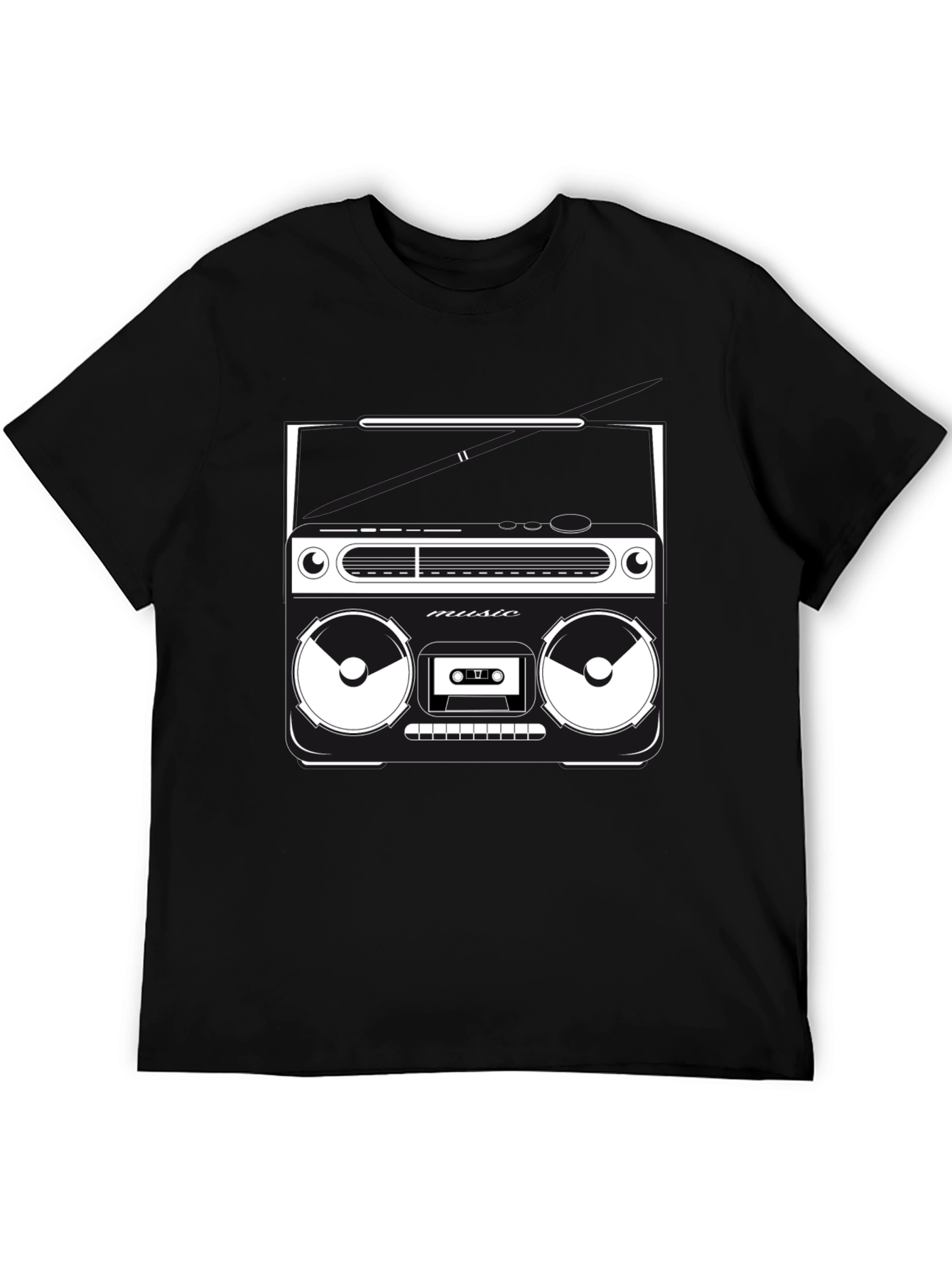 Retro Boombox Graphic T-Shirt - Classic Music Style