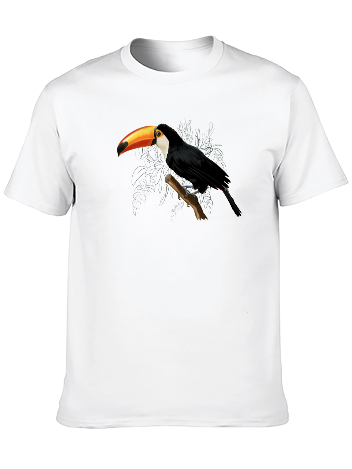 Toucan Graphic Tee - Black Cotton Casual Shirt