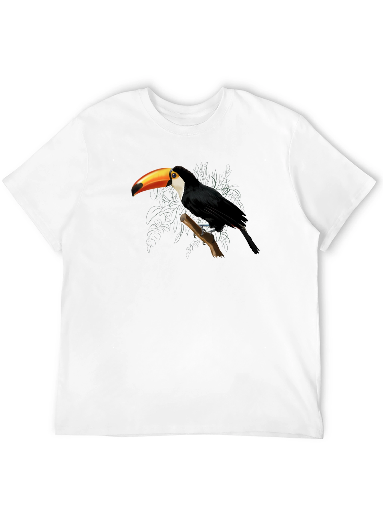 Toucan Graphic Tee - Black Cotton Casual Shirt