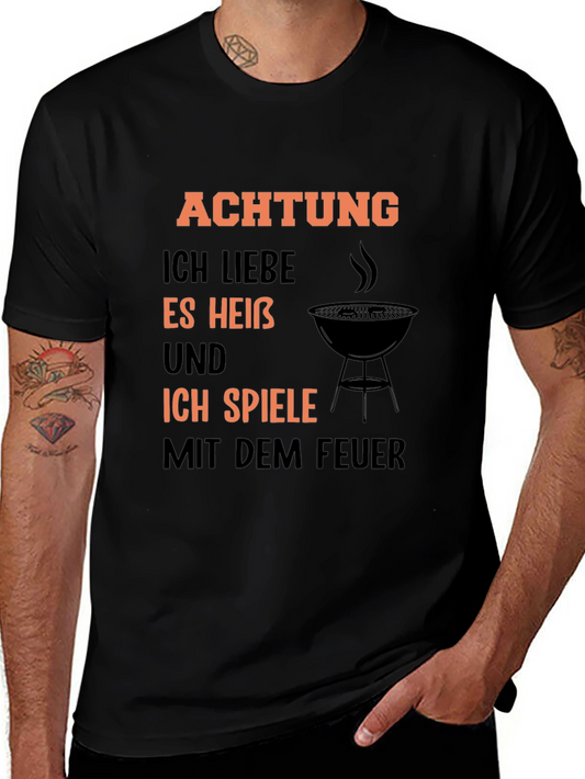 Achtung BBQ T-Shirt - I Love It Hot