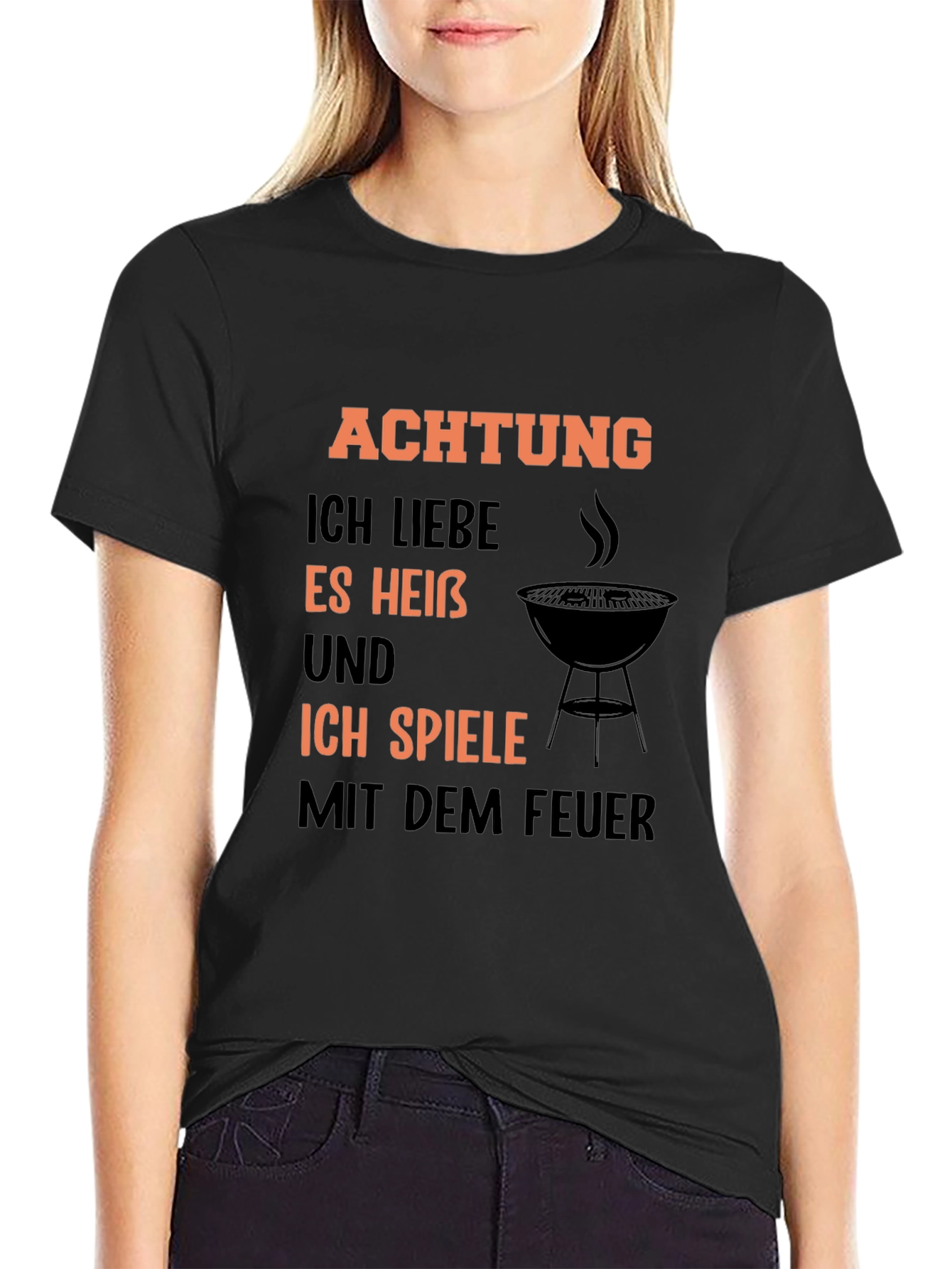 Achtung BBQ T-Shirt - I Love It Hot