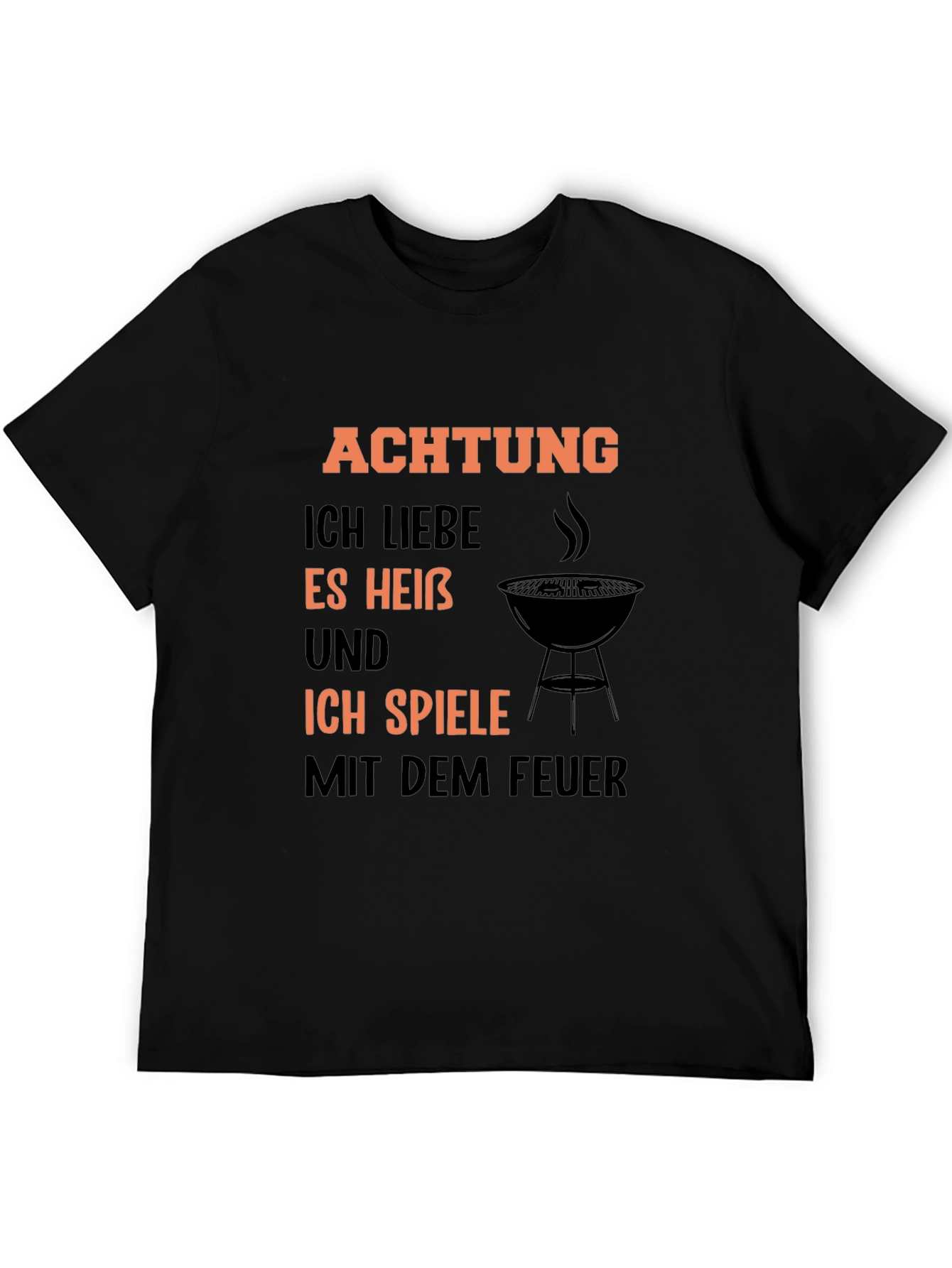 Achtung BBQ T-Shirt - I Love It Hot