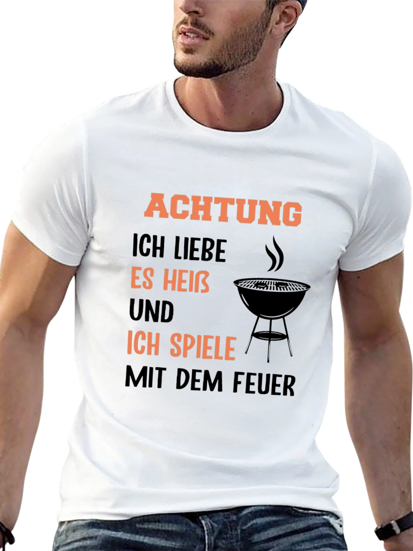 Achtung BBQ T-Shirt - I Love It Hot