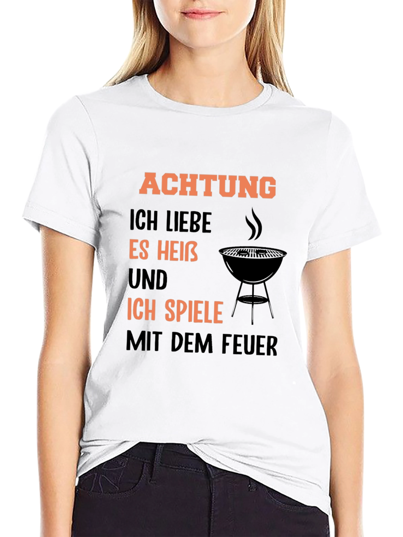 Achtung BBQ T-Shirt - I Love It Hot