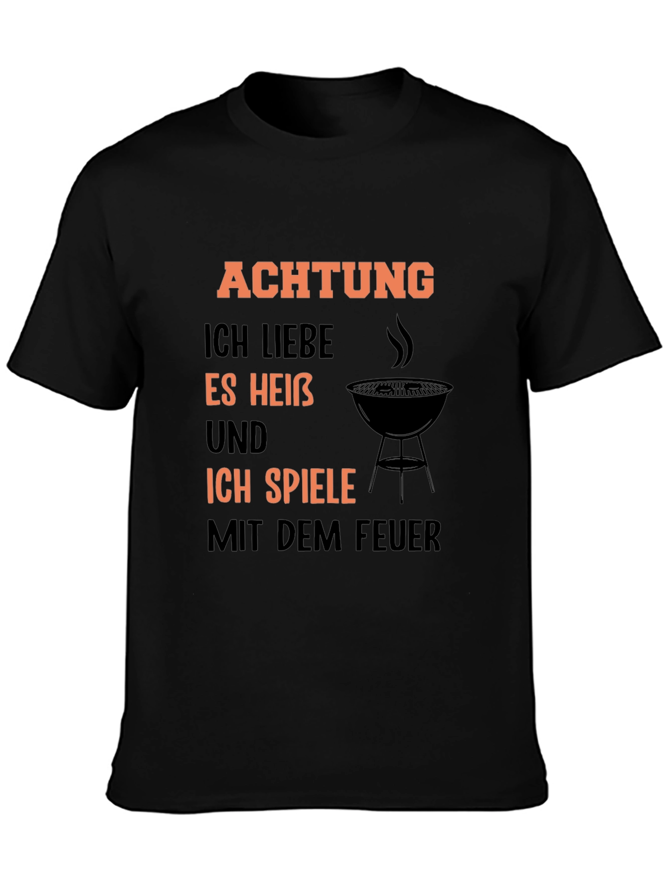 Achtung BBQ T-Shirt - I Love It Hot