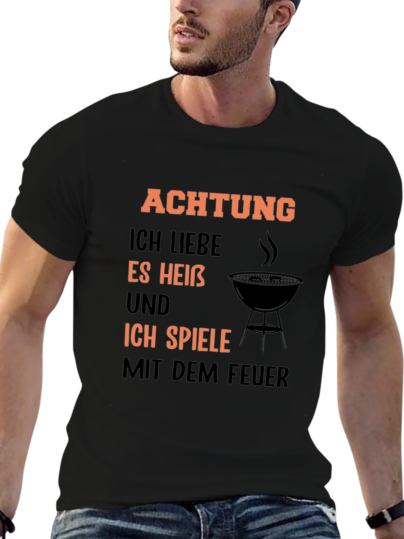 Achtung BBQ T-Shirt - I Love It Hot