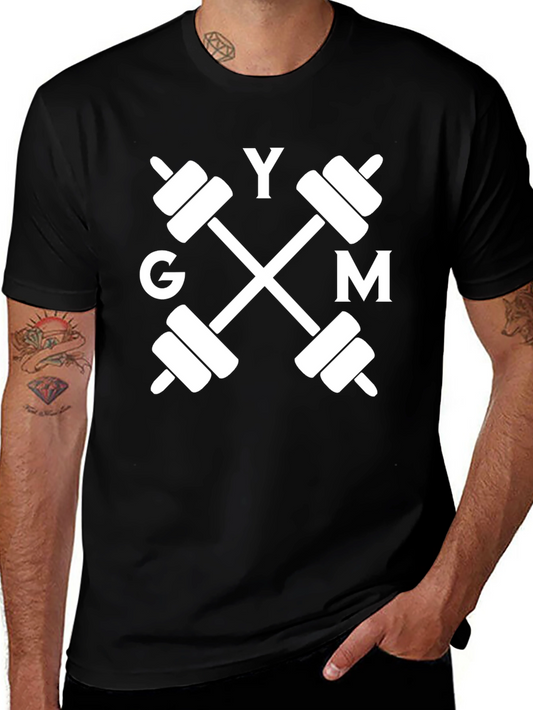 GYM Barbell Graphic Tee - Black