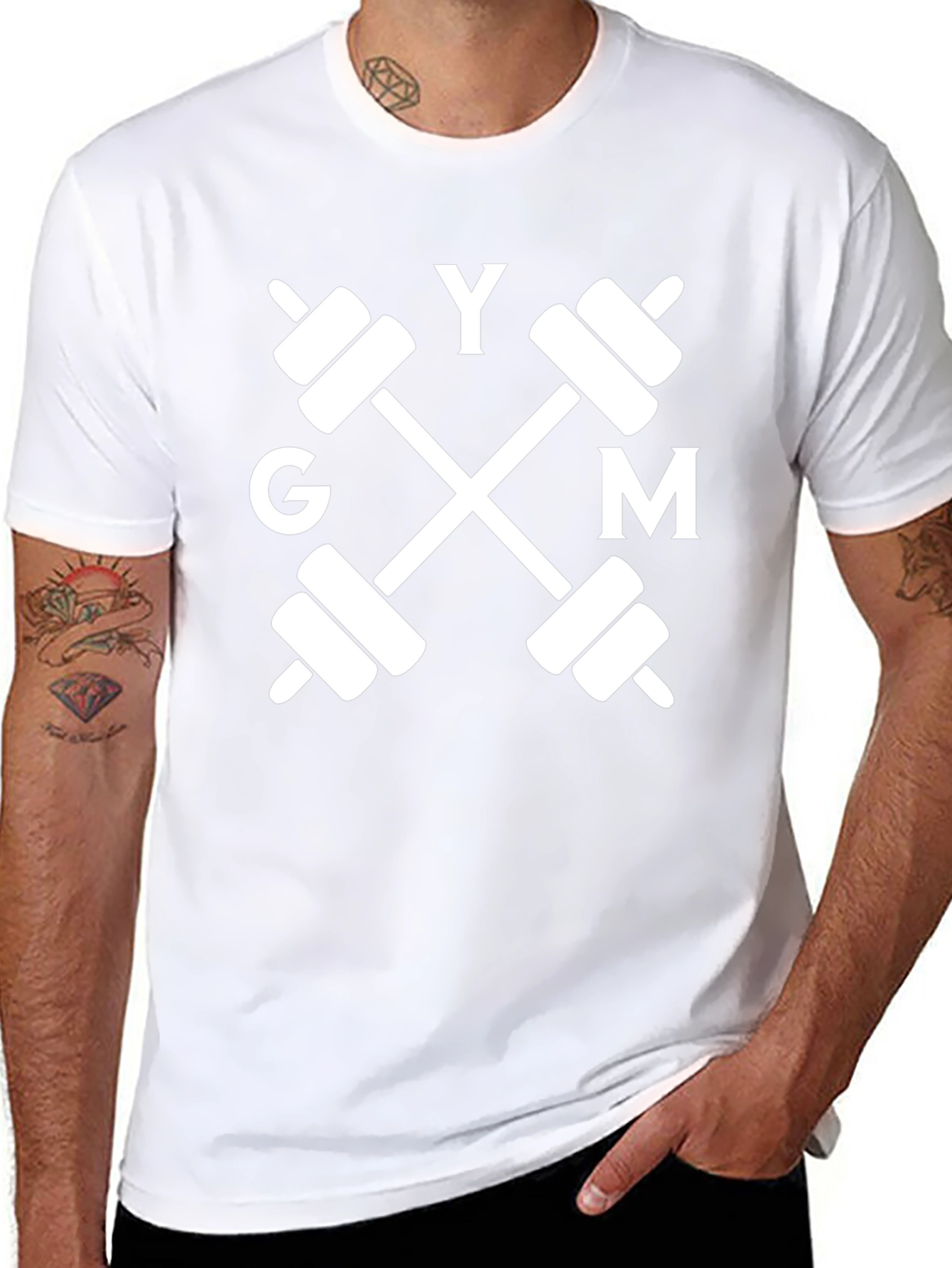 GYM Barbell Graphic Tee - Black