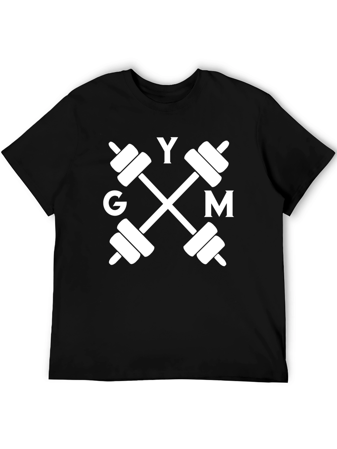 GYM Barbell Graphic Tee - Black
