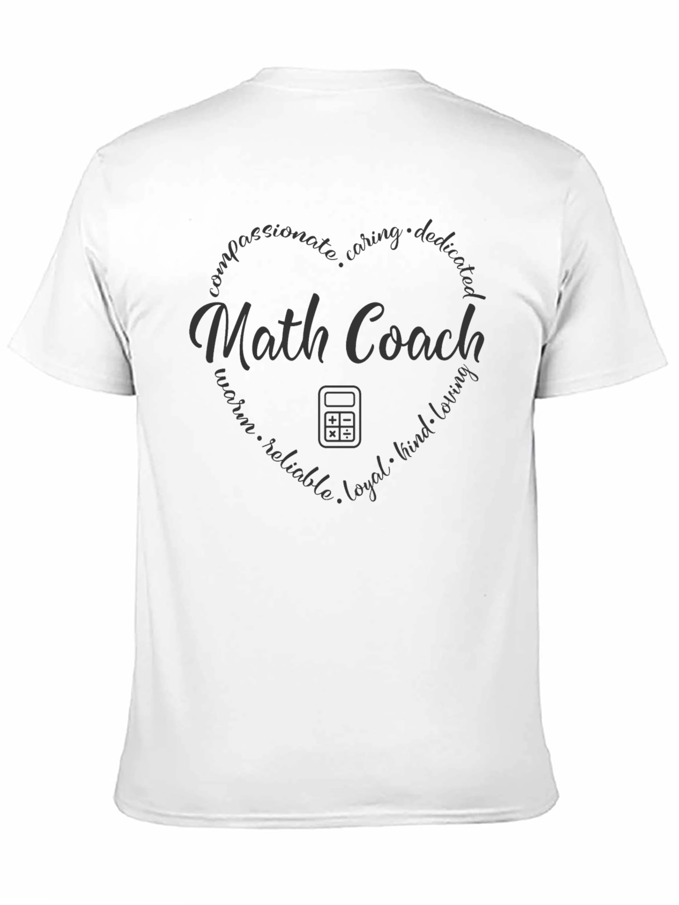 Math Coach Heart Design T-Shirt