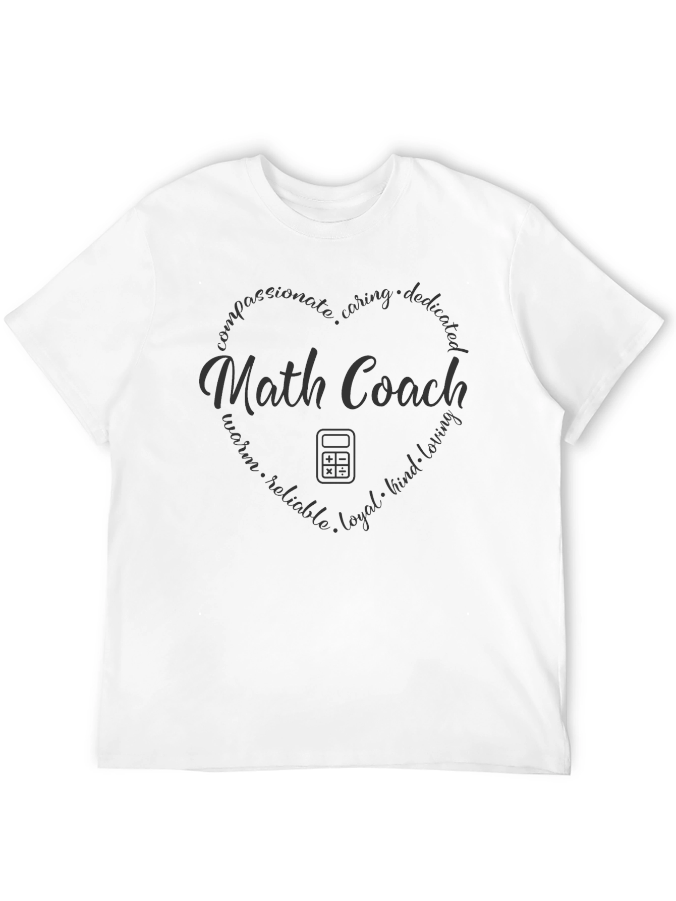 Math Coach Heart Design T-Shirt