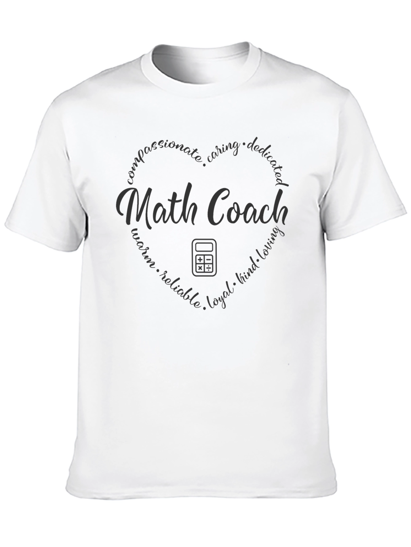 Math Coach Heart Design T-Shirt