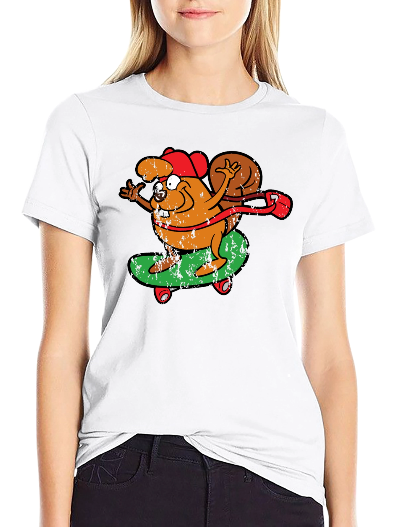 Skateboarding Squirrel Graphic Tee - Cool & Fun!