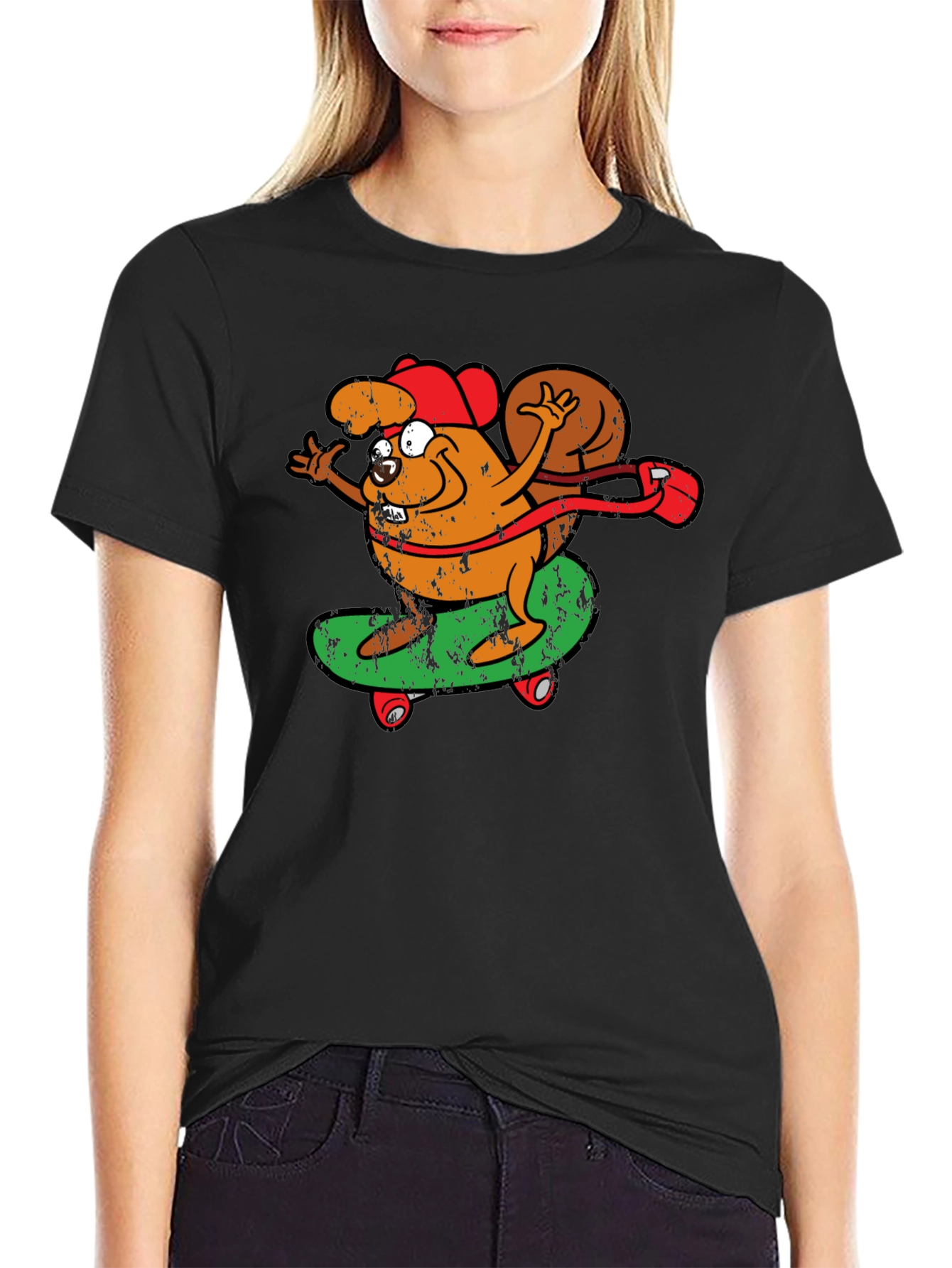 Skateboarding Squirrel Graphic Tee - Cool & Fun!
