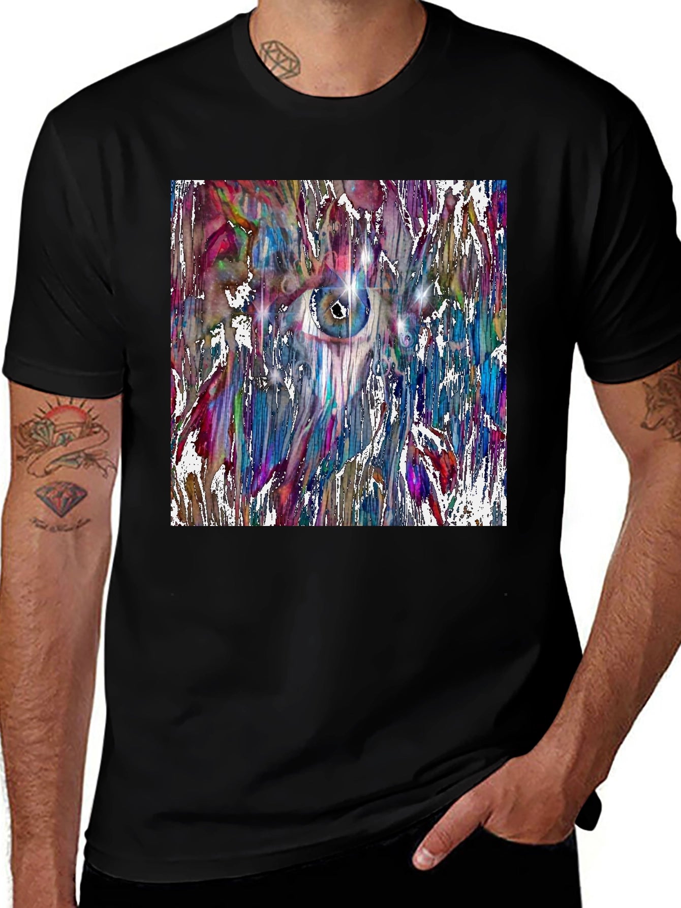 Abstract Eye Art Black T-Shirt