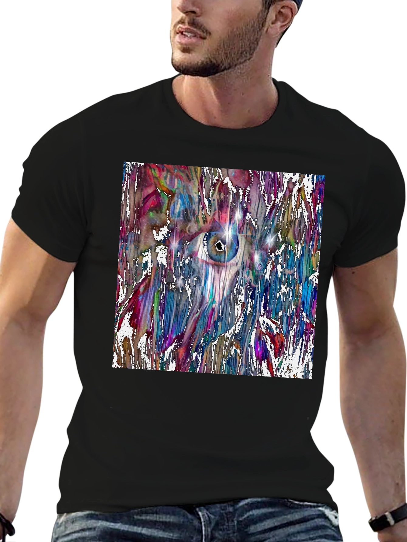Abstract Eye Art Black T-Shirt