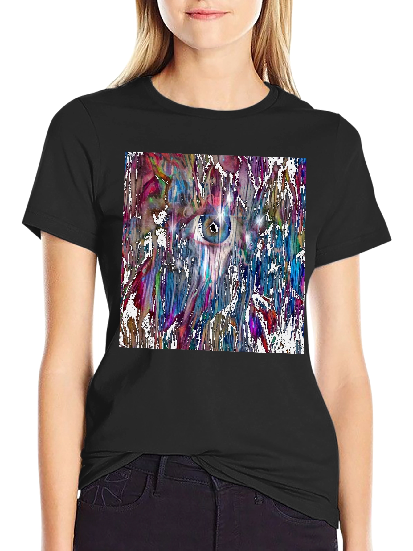 Abstract Eye Art Black T-Shirt