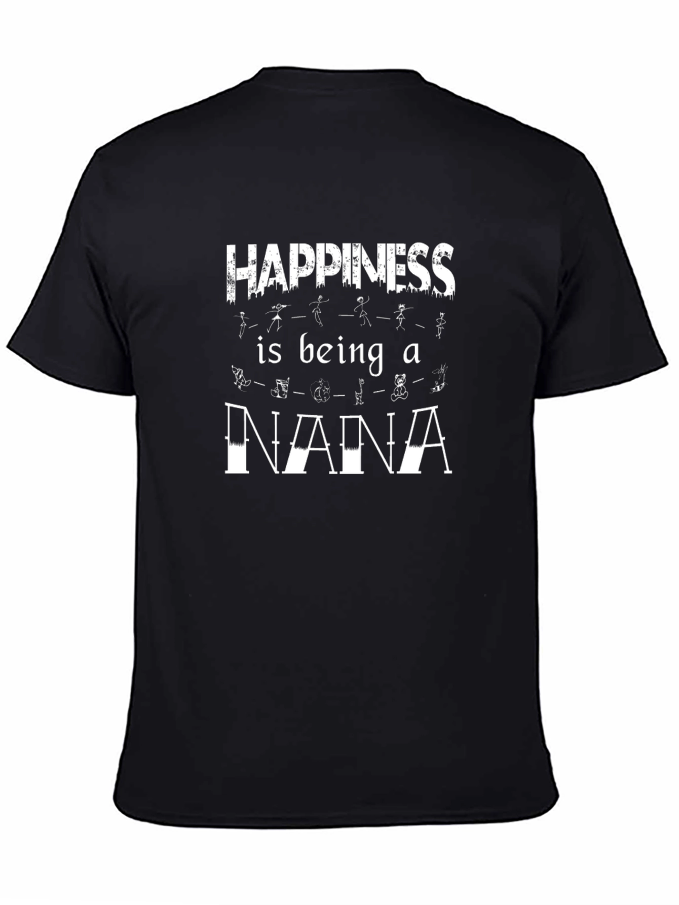 Happiness is Being a Nana Black T-Shirt