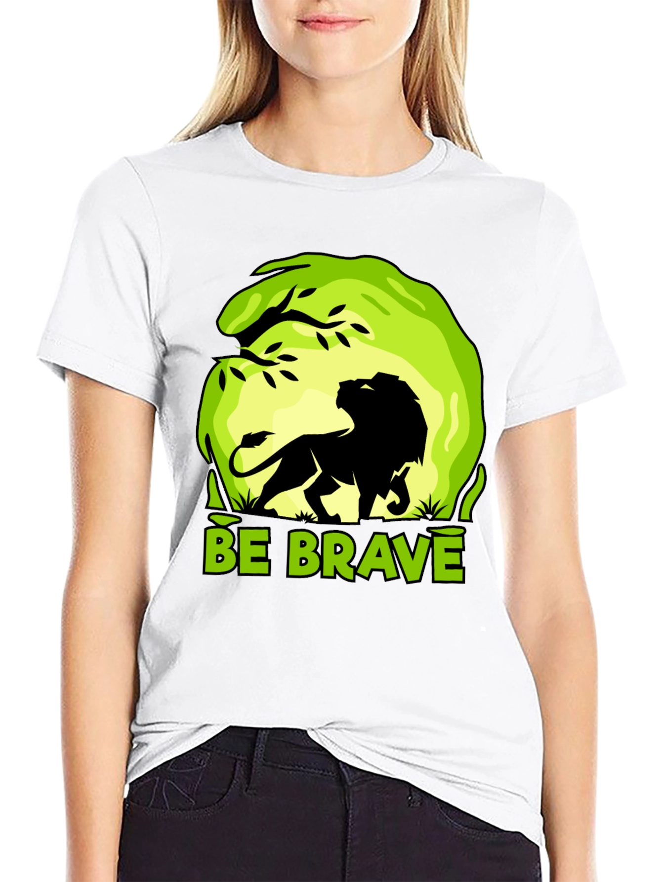 Be Brave Lion Graphic Tee - Mens Black T-Shirt