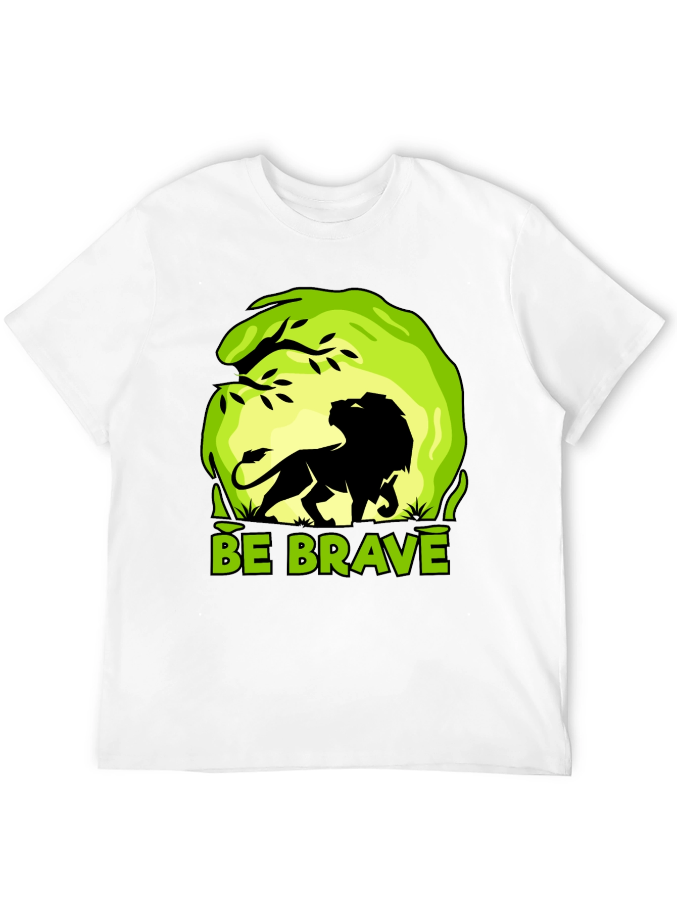 Be Brave Lion Graphic Tee - Mens Black T-Shirt