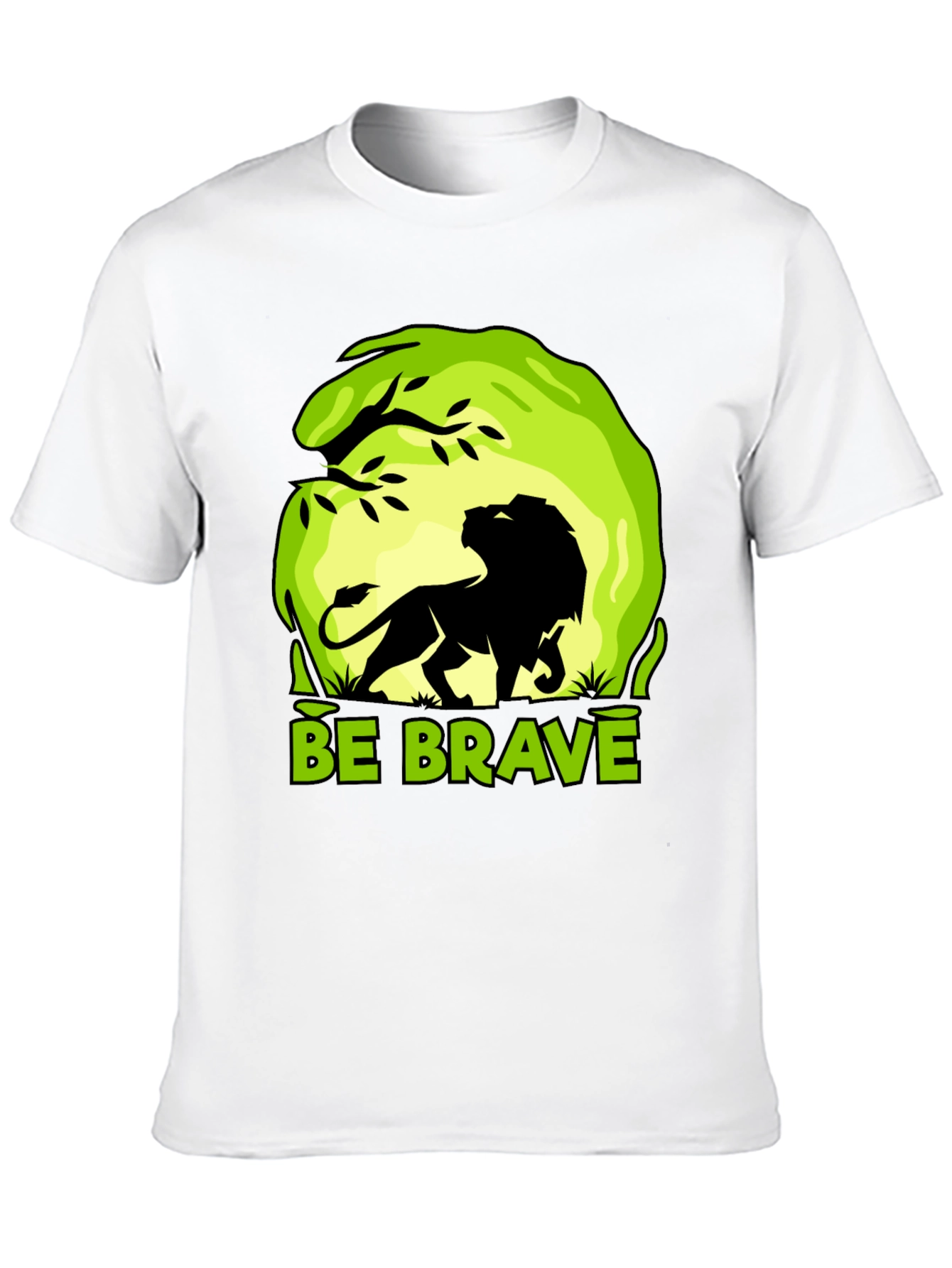 Be Brave Lion Graphic Tee - Mens Black T-Shirt