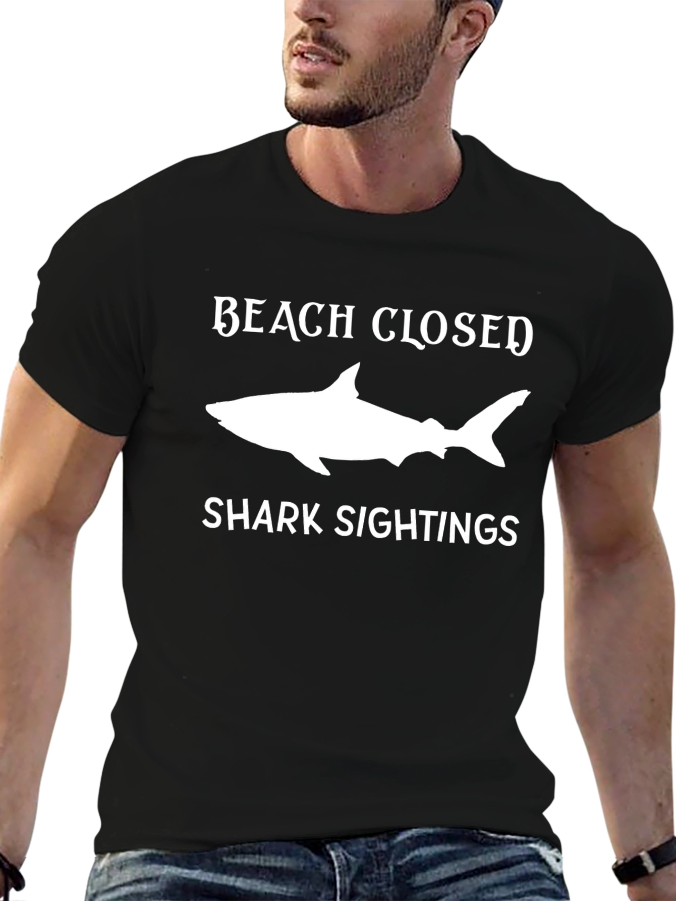 Beach Closed Shark Sightings Graphic Tee