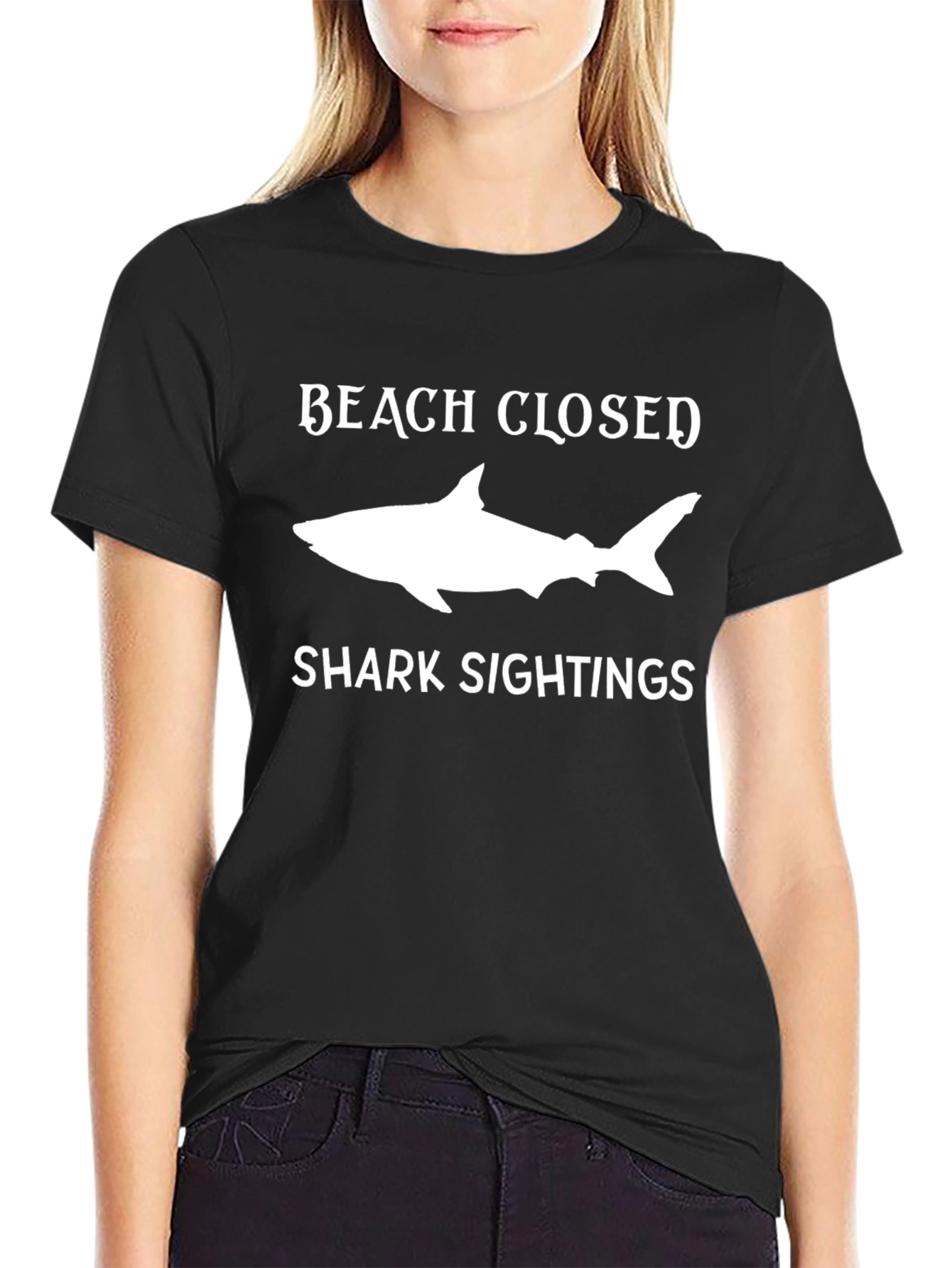 Beach Closed Shark Sightings Graphic Tee