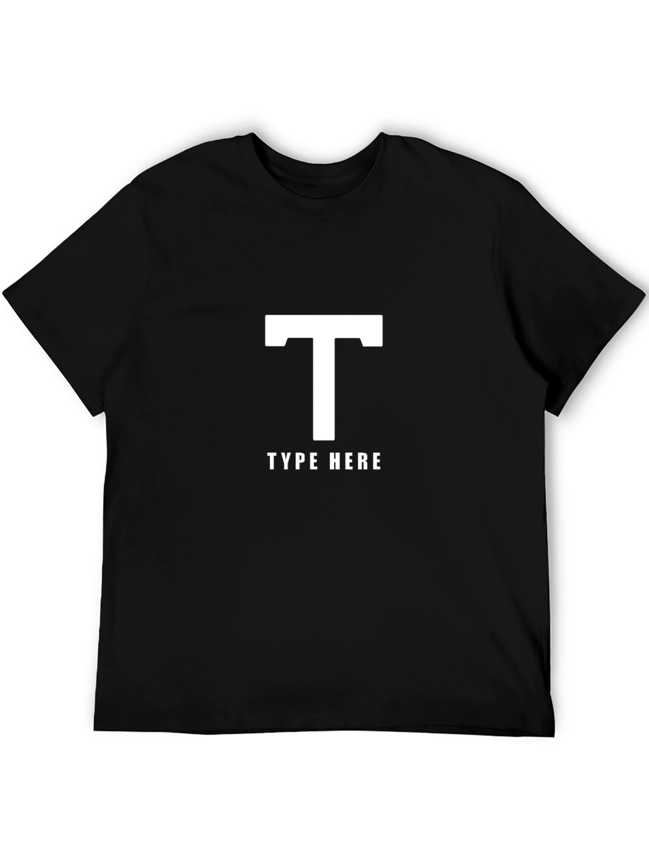 Customizable Black T-Shirt with Initial Design