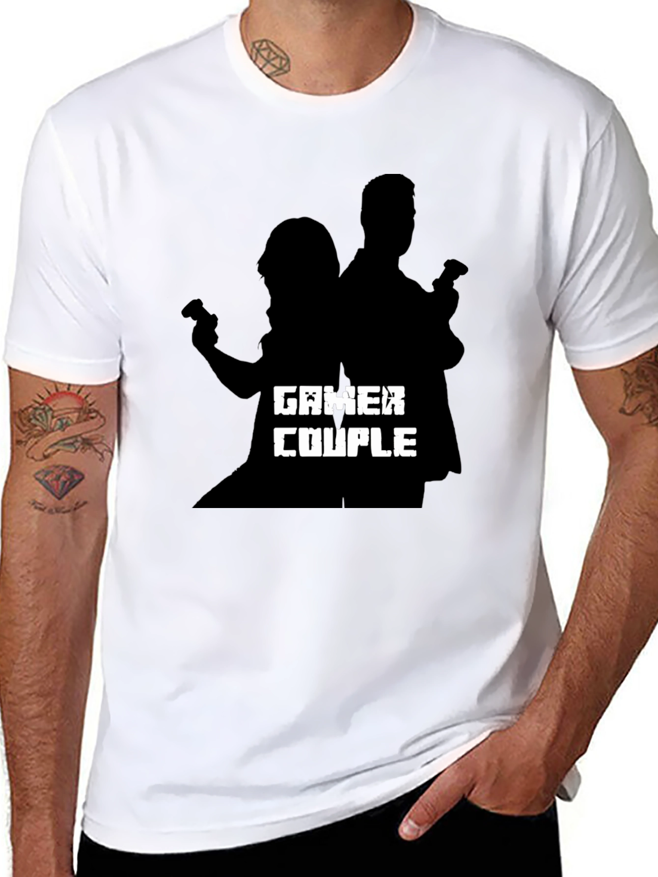 Gamer Couple Black T-Shirt
