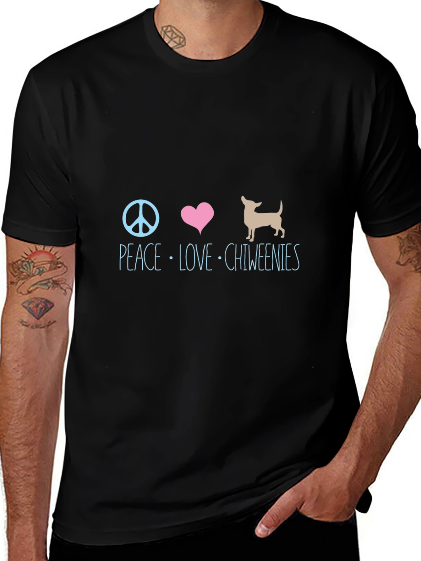 Peace Love Chiweenies Graphic T-Shirt