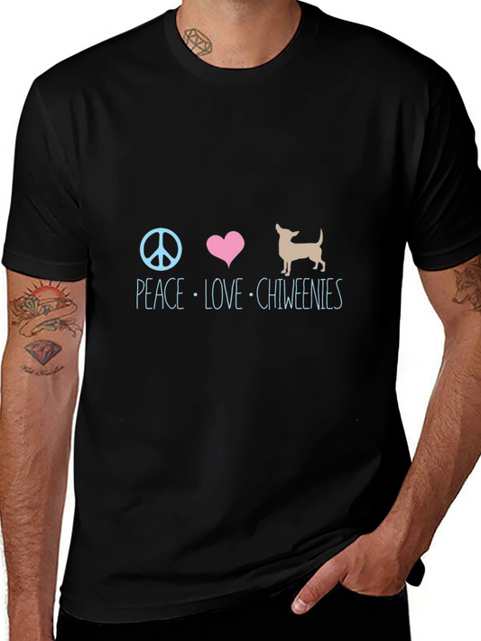 Peace Love Chiweenies Graphic T-Shirt