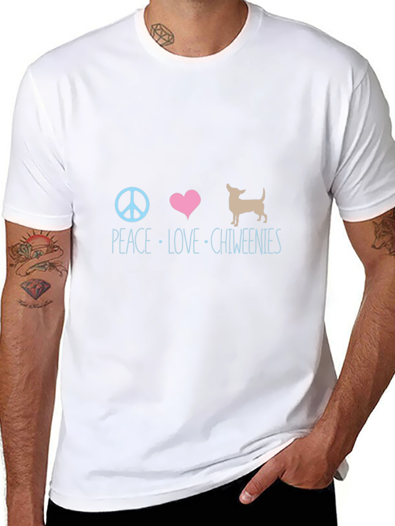 Peace Love Chiweenies Graphic T-Shirt