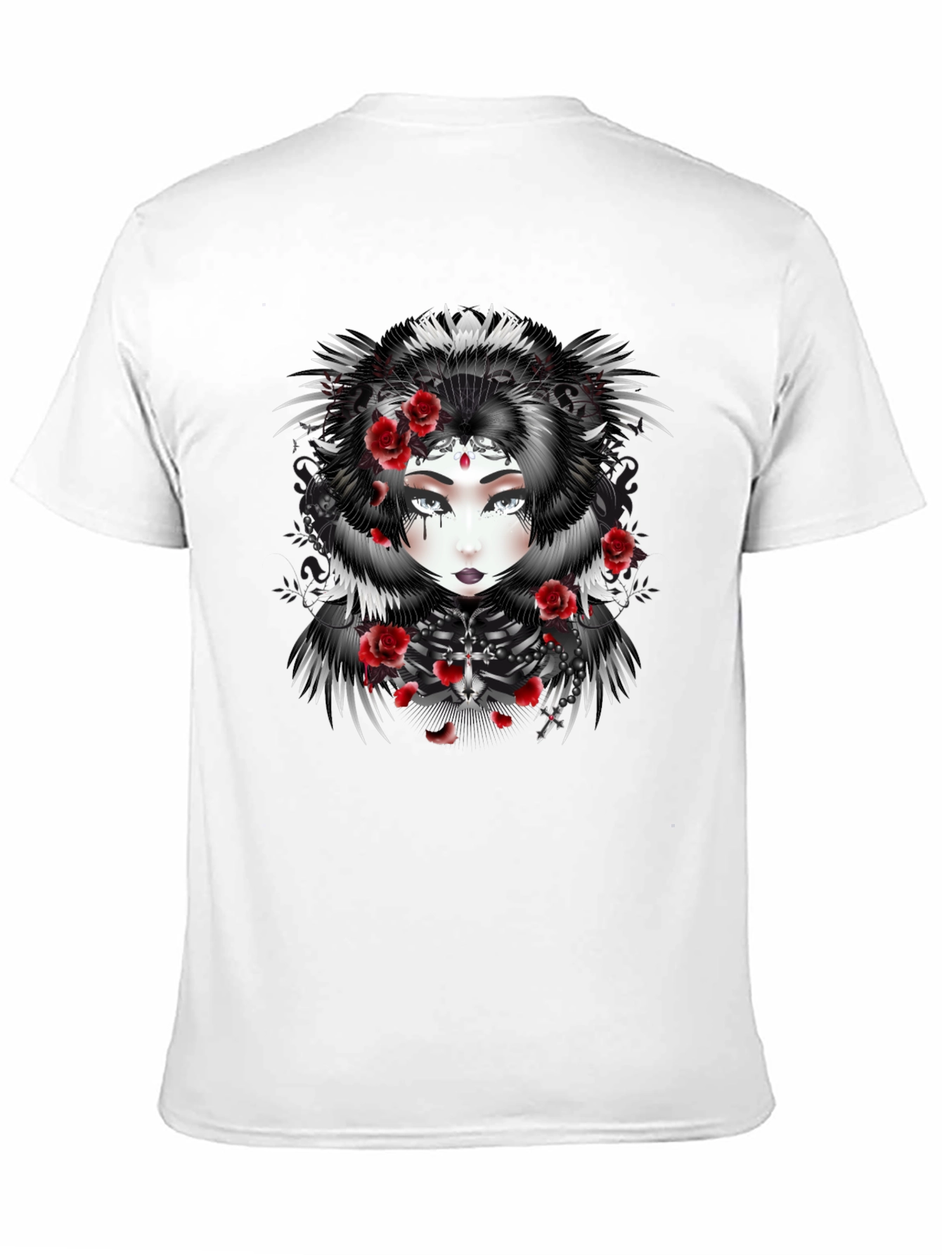 Gothic Rose Queen Graphic Black T-Shirt