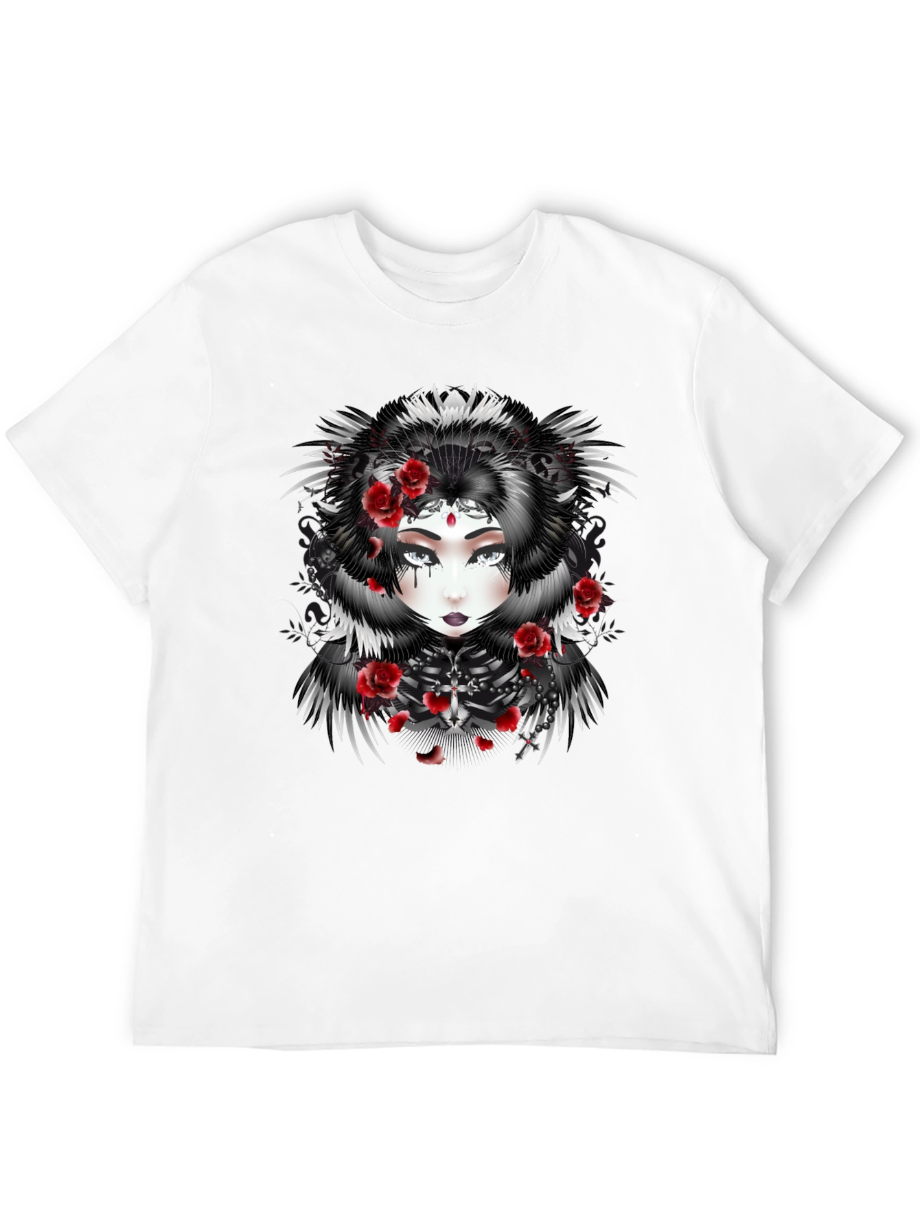 Gothic Rose Queen Graphic Black T-Shirt