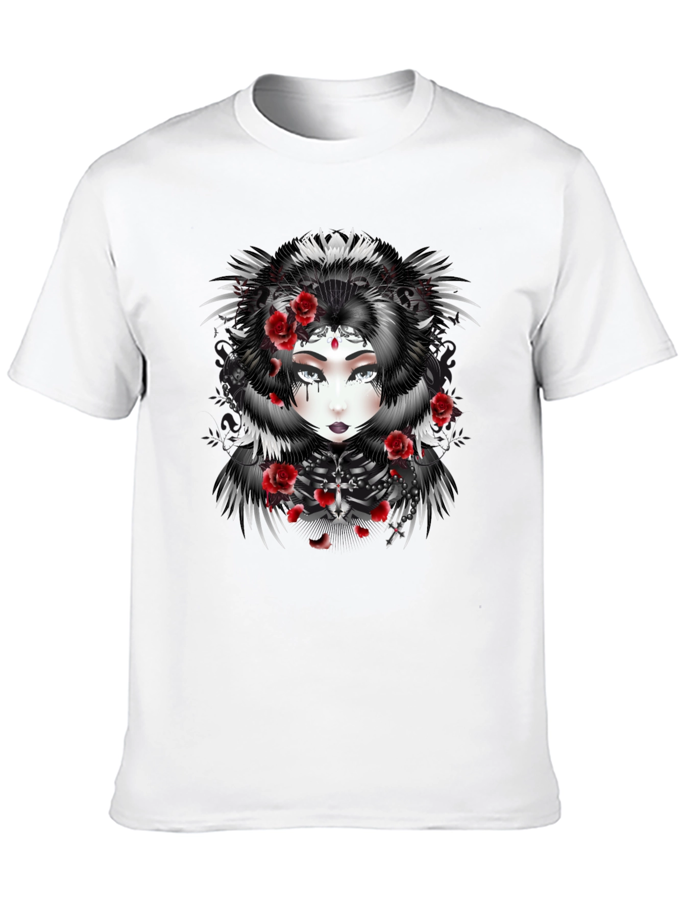 Gothic Rose Queen Graphic Black T-Shirt