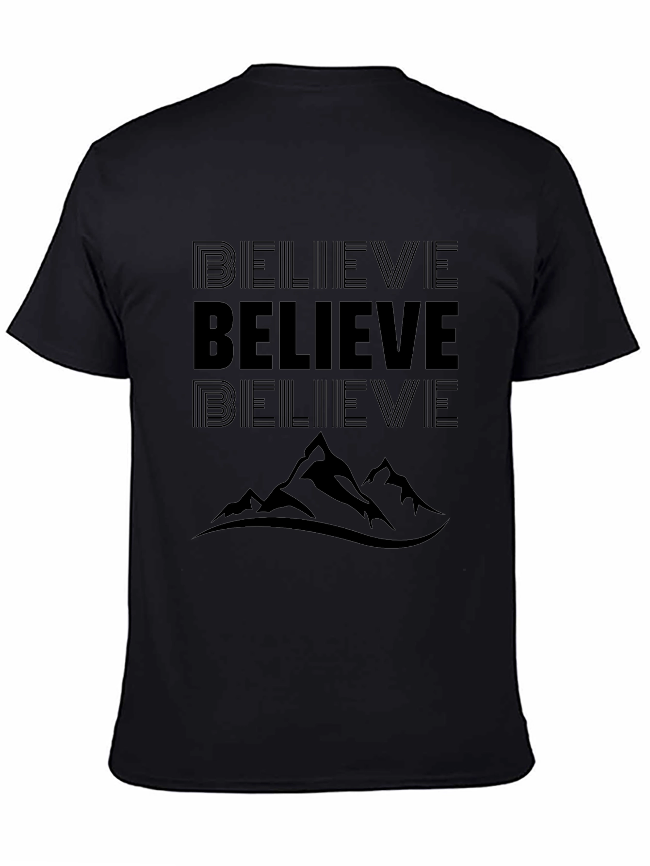 Believe Mountain Black T-Shirt